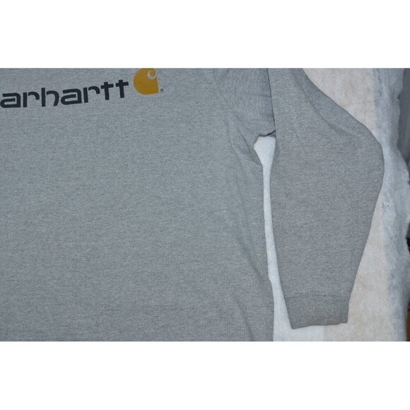 Carhartt Emea Mens T-Shirt Size 3XL Tall Original Fit Gray Core Logo Long Sleeve - Picture 4 of 12